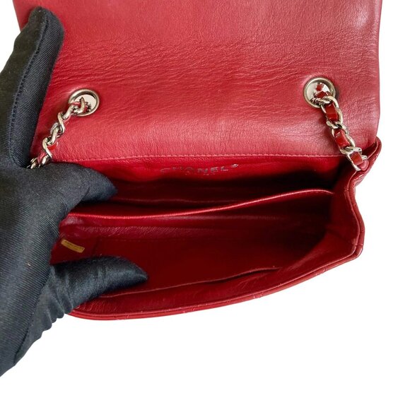 Chanel Classic Patent Rectangular Mini Flap Bag Red - Picture 8 of 9